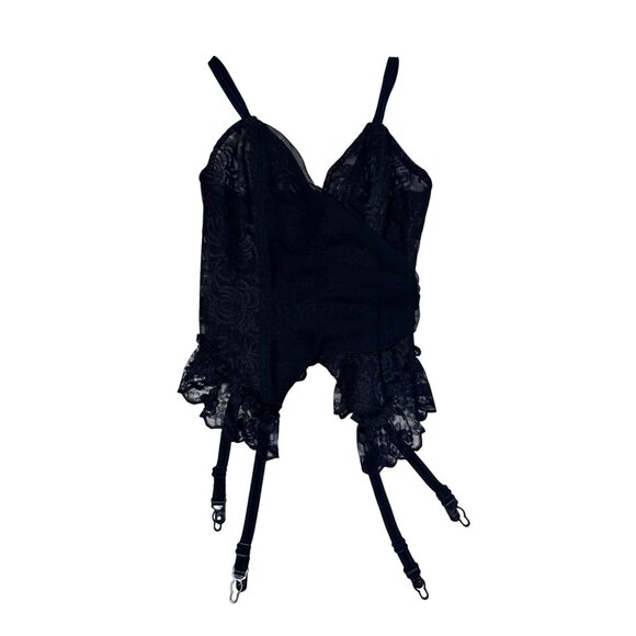 Emil bole vintage 80s corset lingerie size M black goth vampy sexy - Picture 1 of 7